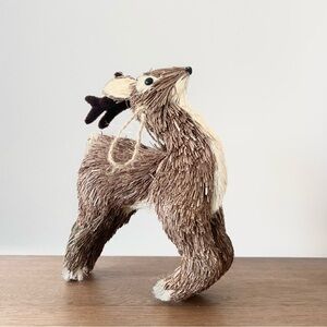 Reindeer Straw Pottery Barn Style Ornament Brown
